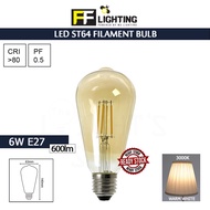 FFL LED FILAMENT BULB ST64 6W E27 WARM WHITE FF LIGHTING E27 BULB EDISON BULB ST64 VINTAGE LIGHT