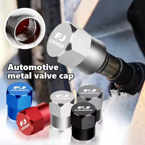 For Toyota 4pcs Car Wheel Tire Valve Caps Stem Case With Logo Auto Styling FJ Cruiser FJ40 2007–2017