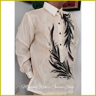 ๑ ▥ ☎ Barong Talahib Design (Black Embroidered)