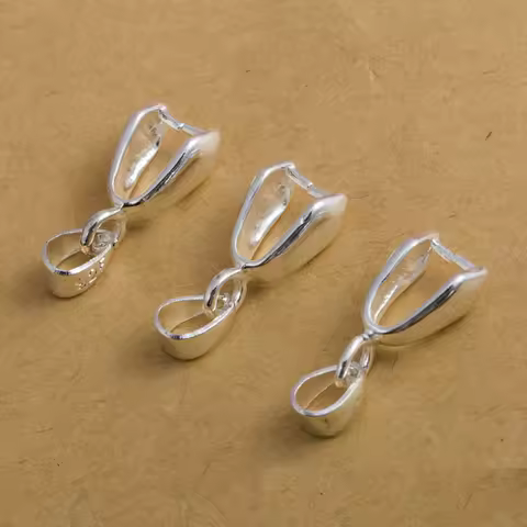 Mibrow 20pcs/lot 925 Sterling Silver Bail Clasps Connectors for Pendant Necklace Bail Clasp DIY Jewe