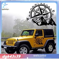 [Pretty] 1Pcs Car Off-Road SUV Side Body Sticker Compass Mountain Decals Sticker for SUV Off-Road Je