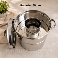 30 cm stainless steel meatball steamer pan with wooden pack stainless steel pot