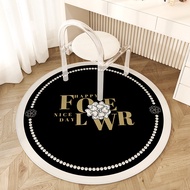 Cream Aesthetic Round Washable Rug