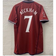 2002 England Away Retro English Soccer Jersey - Lan British Beckham