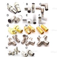 RF Female to TV Male/Female Connector Adapter Coaxial 90 Degree Right Angle/Straight TV /F TV SAT F-