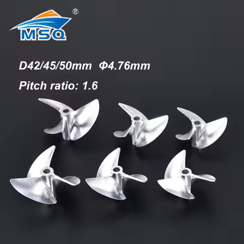 1pc Rc Boat CNC 3 Blades Aluminum Propeller D42/45/50mm Left/Right Screw for 4.76mm 3/16" Prop Shaft