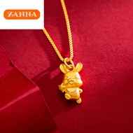 saudi gold 18k pawnable legit pure gold Little Star Wishing Bunny necklace for women