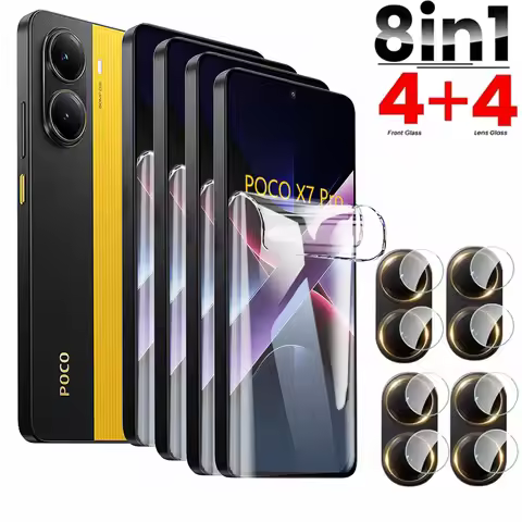 8 IN 1 Hydrogel Film For Xiaomi POCO X7 Pro F6 F5 F4 X5 X4 X3 GT NFC M4 M5 M6 X6 Pro 5G 4G Screen Pr