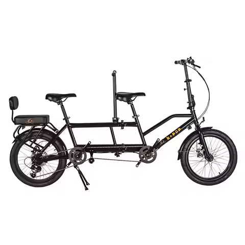K+POP Cycling Double person Bicycle Folding 20 inch Folding BicyclTandem Bike seeing Family Parent C