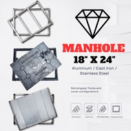 【MANHOLE】CAST IRON MANHOLE 18"x24" / stainless steel manhole aluminium / tiles mosaic manhole man ho