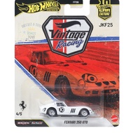 Hot Wheels Premium Ferrari 250 GT0 White Vintage Racing Rubber Tires