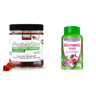 ProbioSlim Apple Cider Vinegar Gummies with Organic & Vitafusion Womens Multivitamin Gummies, Berry 