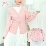 KEMEJA [Marasoe] Stripe FITTED SHIRT - Formal SHIRT Women's Stripe SHIRT Women's Stripe SHIRT Fit Bo