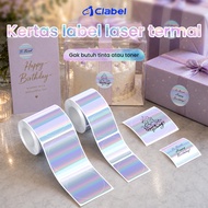 Clabel Round Hologram Sticker 30mm 48mm Aesthetic Laser Label Printer Date Label Bread and Cake Prod