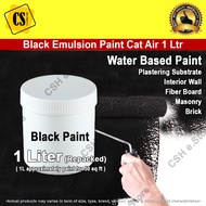 Black Paint Black Emulsion Paint Cat Hitam Cat Air Hitam 1 Liter for Interior Wall Cat Dinding Dalam Rumah Repacked