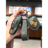 Suitable for Porsche Dark Green Key Shell Cayenne an718 Palamela 911Taycan992 Keychain