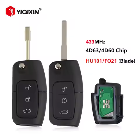 YIQIXIN 433MHZ 4D60/63 Chip Remote Key For Ford Focus Mk2 Mk3 Mk4 Fiesta 2 3 Mondeo Ranger Fusion C 