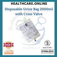 URINE DISPOSABLE STERILE BAG 2000ML URINE DRAINAGE BAG 1'S- TRANSPARENT, T-VALVE