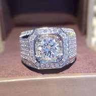 TY S925 Sterling Silver 14K Gold Male 1-3ct Lab Dia Moissanite Ring Sterling Sier Jewelry Party Wedd