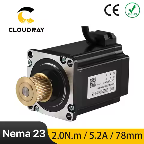 Cloudray Nema 23 Stepper Motor 3 Phase 2.0N.m 5.2A with GEAR 1.8m Cable for CNC Router Engraving Mil