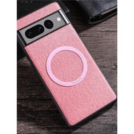 谷歌Pixel7Pro彩色磨砂牛仔布紋全包防摔手機殼Google Pixel7A超薄散熱Magsafe磁吸無線充電
