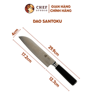 Dao Santoku Chef Studio - Damascus Basic độ dài 17.2cm chuyên dùng cắt thái thịt cá rau củ quả