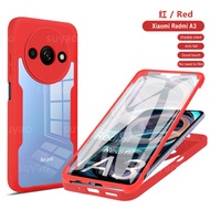 สำหรับ Xiaomi Redmi A3 4G 2024เคสเคสโทรศัพท์เต็มรูปแบบ2 In 1ป้องกันสองด้าน360ด้านหน้า + ด้านหลังรวมท