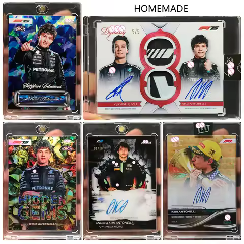 PANINI Signature ANTONELLI GEORGE RUSSELL DIY homemade Collection cards Texture Laser signature boy 