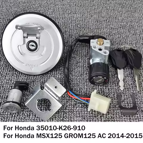 MSX125 Lock Set Ignition Switch Fuel Cap Seat Lock Keys For Honda MSX125 GROM125 AC 2014 2015 MSX 12