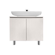 【MULTI】台灣製造工廠直營 瀑布出水龍頭+白臉盆+浴櫃(栓木)70cm