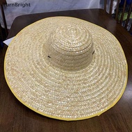 [TurnBright] Sunshade Hat Braided Straw Hat Farmers Outdoor Sunblock Hat Pastoral Agricultural Sunbl