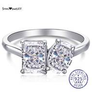 Shipei 925 Sterling Silver Crushed Ice Cut Created Moissanite Gemstone Diamonds Wedding Engagement Ring Fine Jewelry Wholesale