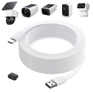 eufy SoloCam S220/S340、C210用電源ケーブル 25フィート 電源延長ケーブル eufyCam 3/S330 3C/S300用 耐候性フラット充電コード eufy 屋内カムS35