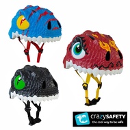 crazySAFETY瘋狂安全帽 丹麥設計3D動物造型兒童安全帽-恐龍/ 小藍龍S