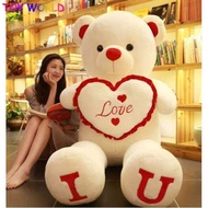 พิเศษของวาเลนไทน์! Big I LOVE You ตุ๊กตาหมีเท็ดดี้ของเล่น80ซม. 100ซม.ตุ๊กตาหมีนุ่มนิ่มขนาดใหญ่น่ารัก