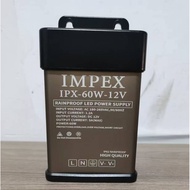Rainproof IMPEX 5A 60W DC 12V OUTDOOR power supply 12v power supply 12v adapter