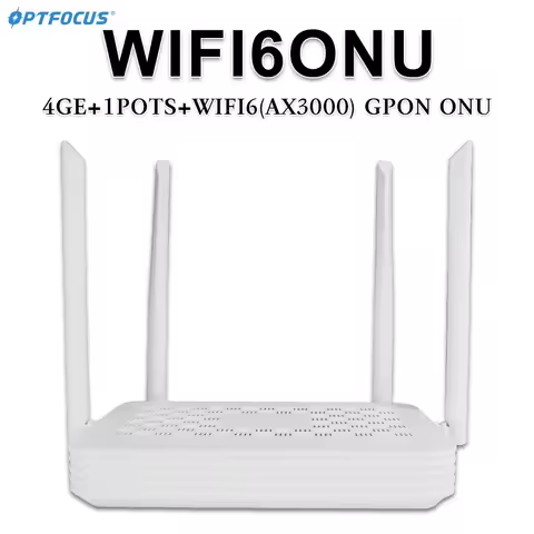 OPTFOCUS WIFI6 GPON ONU 4GE 1TEL AX3000M Brand New Original ONT APC UPC Compatible with All Brands o