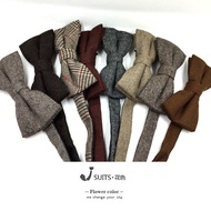Wool Bow Tie Tweed Tweed Retro Tweed Bow Tie Herringbone Retro British Bow Tie Uncle nick All-Match