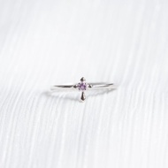 紫水晶925純銀十字架戒指