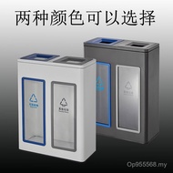 Subway Transparent Trash Can Simple with Lid Baking Paint Acrylic Airport Stainless Steel White Squa