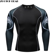 wholesale Four needles and six lines 3D Printed tshirt Compression Tights Men Fitness Running Shirt