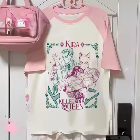 Jojo Bizarre Adventure shirt female anime harajuku University Punk Y2k 80s t-shirt korean clothes gr
