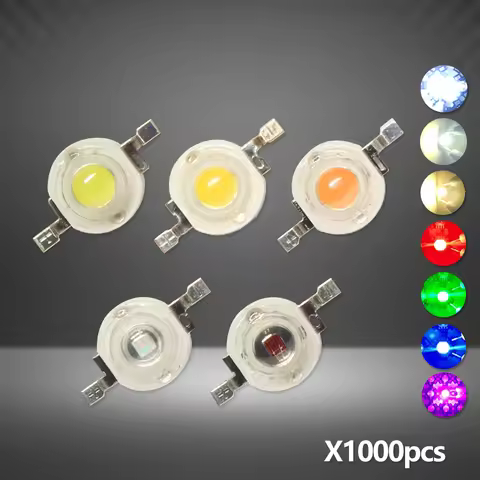 100-1000pcs 3W High Power LED Chip Beads 1W 3.2-3.6V Diodes for Bulb Spot Light Cold Warm White Roya