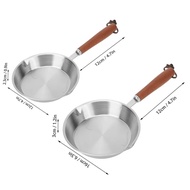 12cm/16cm Stainless Steel Frying Pan Egg Pan Fry Pan for Household Restaurant Induction Cooker