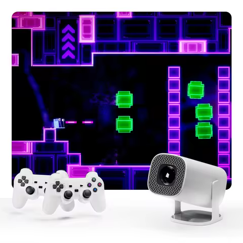 S40 MAX Portable 3D game Projector with Two Handle RK3326 1080p BT5.4 Supported 4K Smart Home Theate