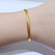 EMAS 375 GELANG TANGAN LEMBUT OMEGA 9K GOLD BANGLE OMEGA SOFT G