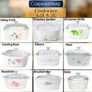 Corningware 1.5L &amp; 3L covered casserole with glass cover