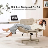 Criss Cross Chair With Armrests & Wheels, Pu Leather Vanity Chair, Comfortable Adjustable Swivel Com