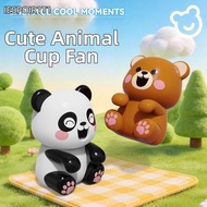 IESPOIR1T1 Panda Fans Coffee Chiller, 3 Speeds Brown Bear Clip-On Mini Food Cooling Fan, Cute Portab
