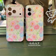 G.O.A.T Colorful Chrysanthemum Blossoms casing Compatible for iPhone 17 pro max iPhone 17 16 15 14 p